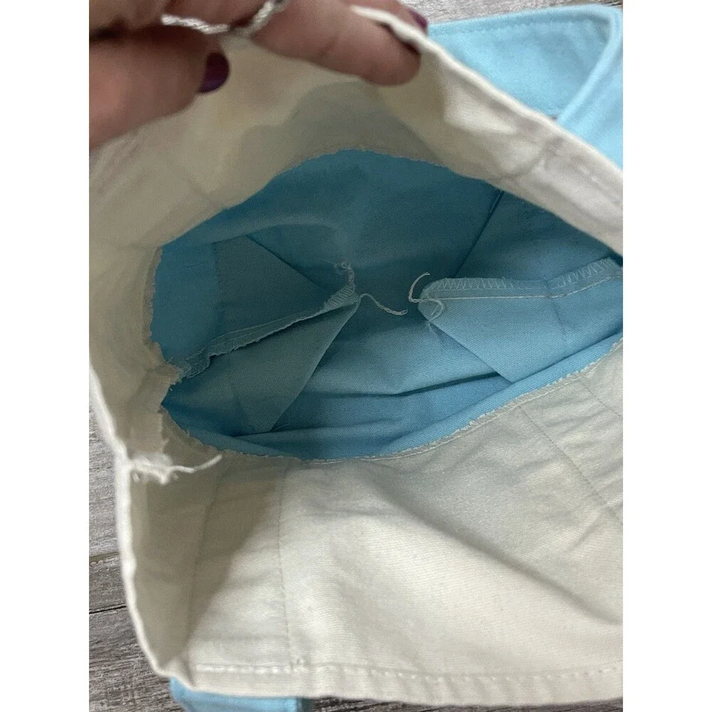 Trader Joes 10x12x Mini Tote Bag Light Blue Handle